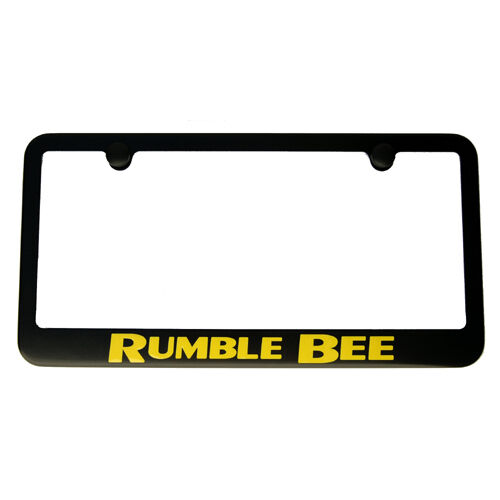 "Rumble Bee" Black License Plate Frame with Yellow Lettering